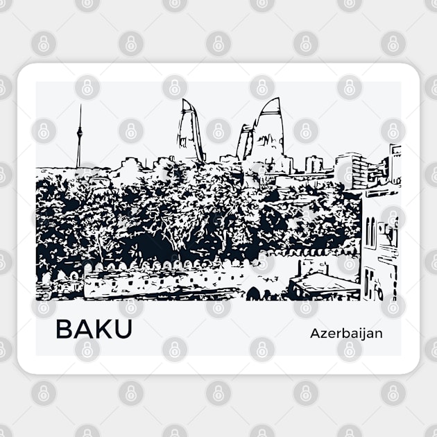 Baku Azerbaijan Sticker by Lakeric
